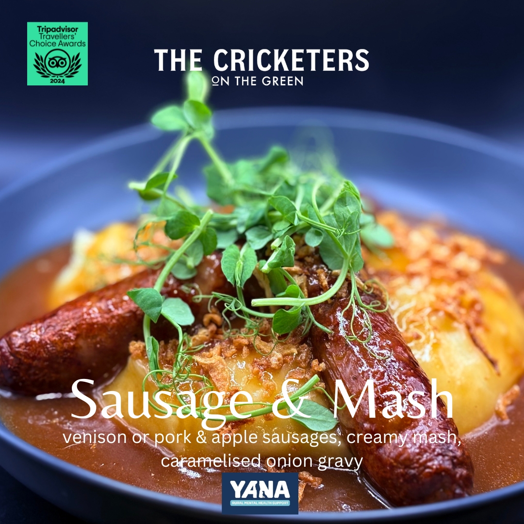 Sausage & mash at The Cricketers on The Green - insta